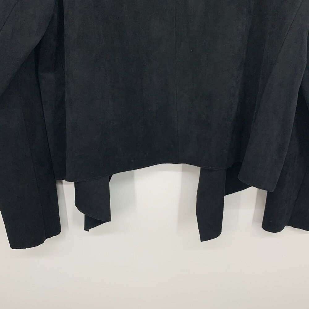 Velvet Graham Jacket Spencer Black Eden Faux Suede Drape Front - Picture 10 of 10